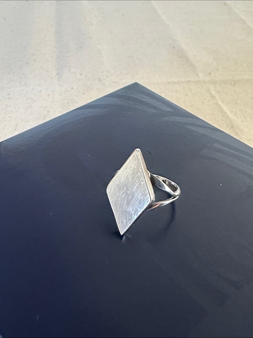 Vintage Sterling Silver Diamond Shape Ring